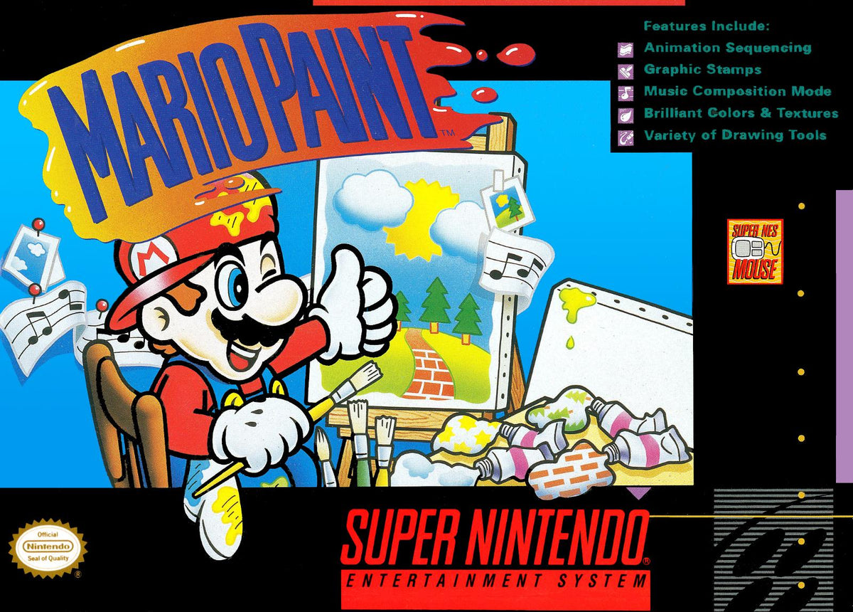 Sizzlin Games - Mario Paint - Video Game - Super Nintendo