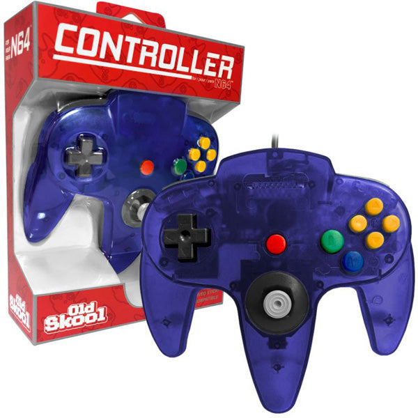 GRAPE PURPLE TRANSPARENT NINTENDO 64 N64 CONTROLLER OLD SKOOL - Nintendo 64